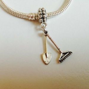 GARDEN TOOLS Sterling Silver Plated Dangling Charm For European Charm Bracelets